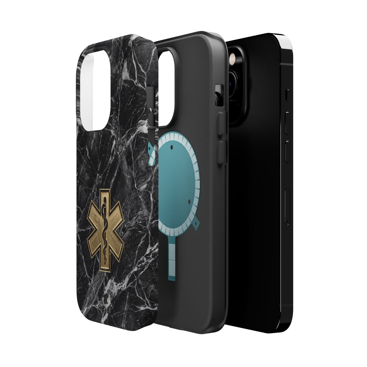 Paramedic/EMT Marble Phone Case — Magnetic Wireless Charging Cover