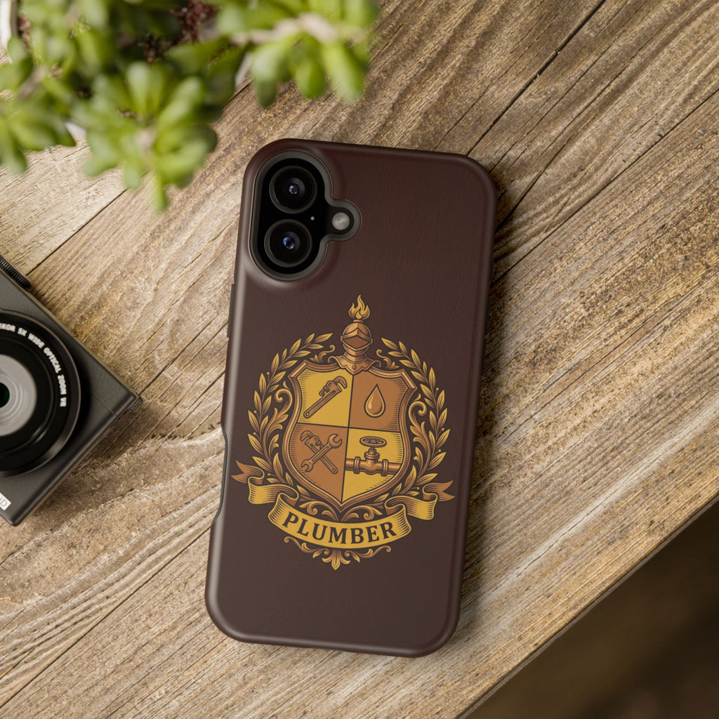 Plumber Crest Phone Case — Heraldic Shield Wireless Charging Cover