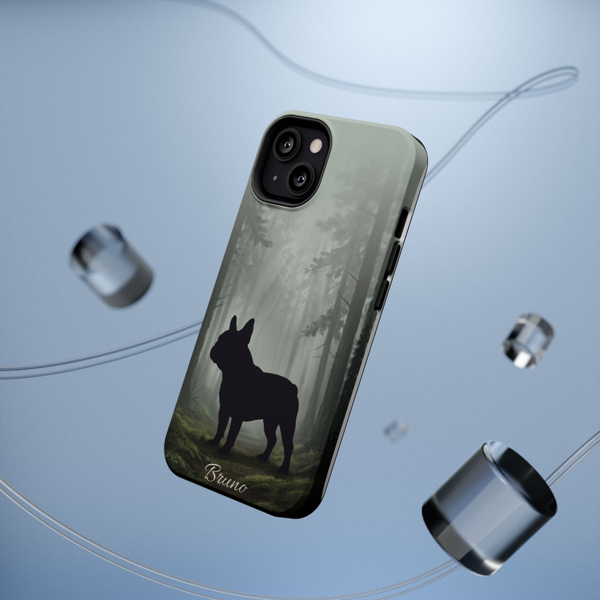 Personalized French Bulldog Misty Forest Phone Case — Wireless Charging Cover