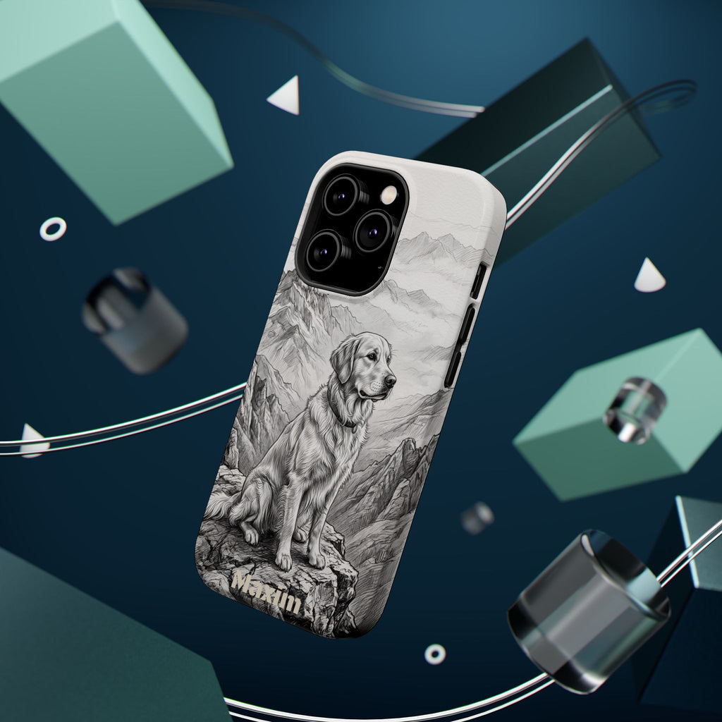 Personalized Golden Retriever Mountain Peak Phone Case — Wireless Charging Cover