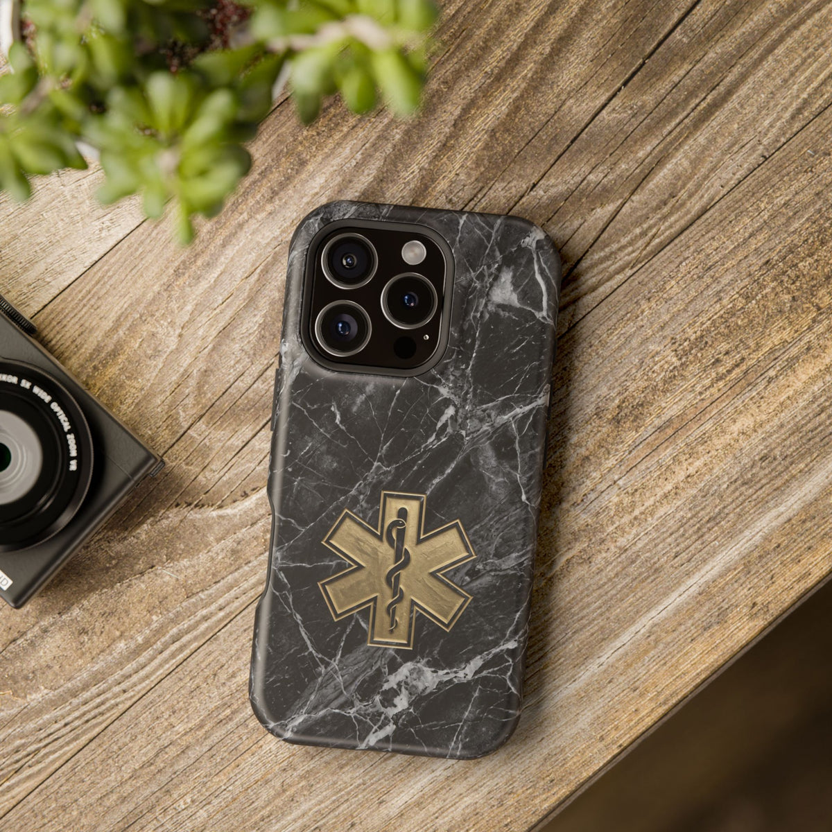 Paramedic/EMT Marble Phone Case — Magnetic Wireless Charging Cover