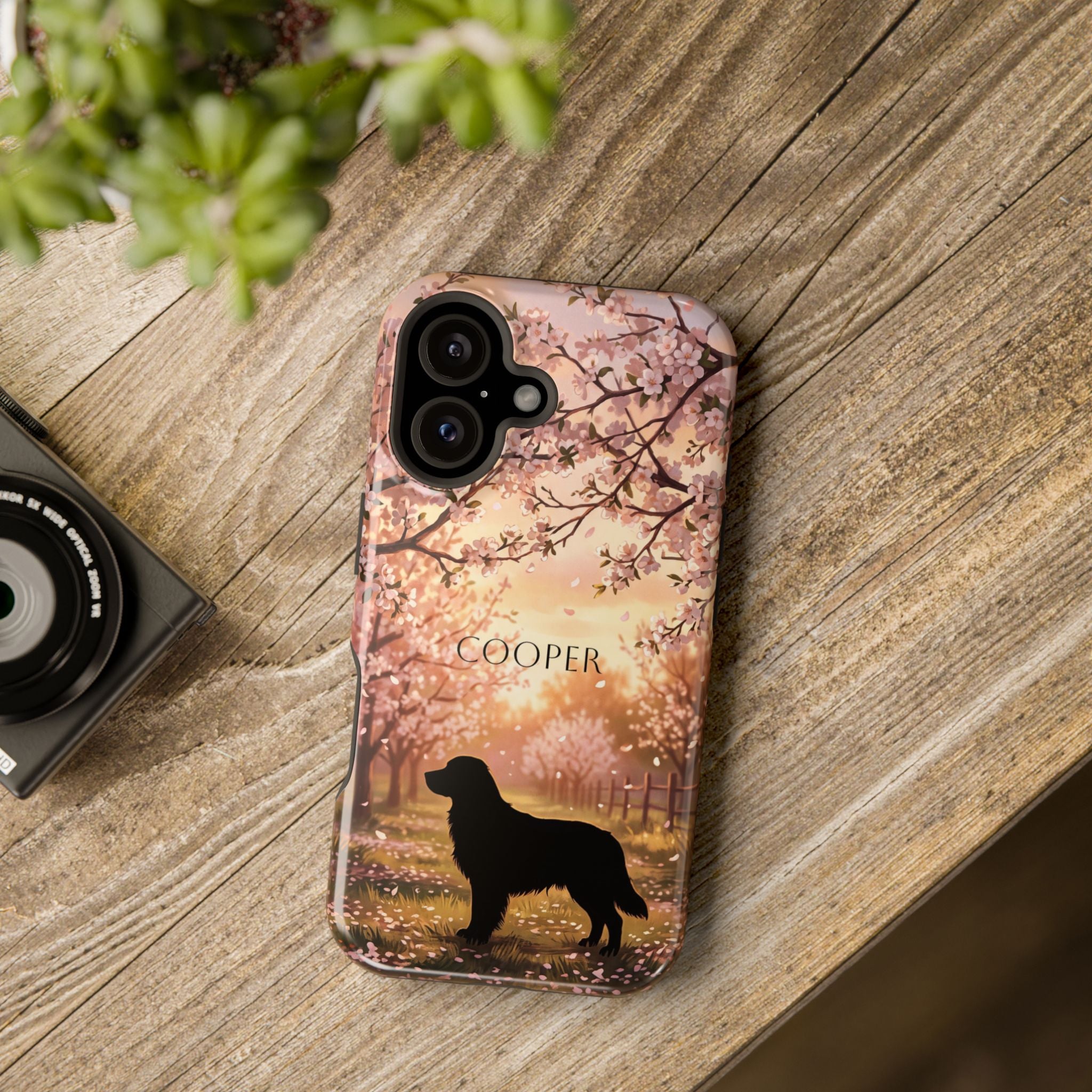 Personalized Golden Retriever Autumn Forest Phone Case — Wireless Charging Cover