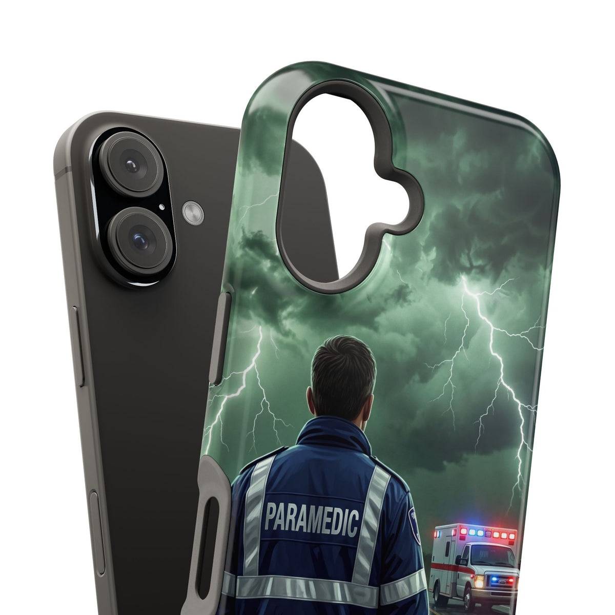 Paramedic Green Storm Phone Case — Magnetic Wireless Charging Cover