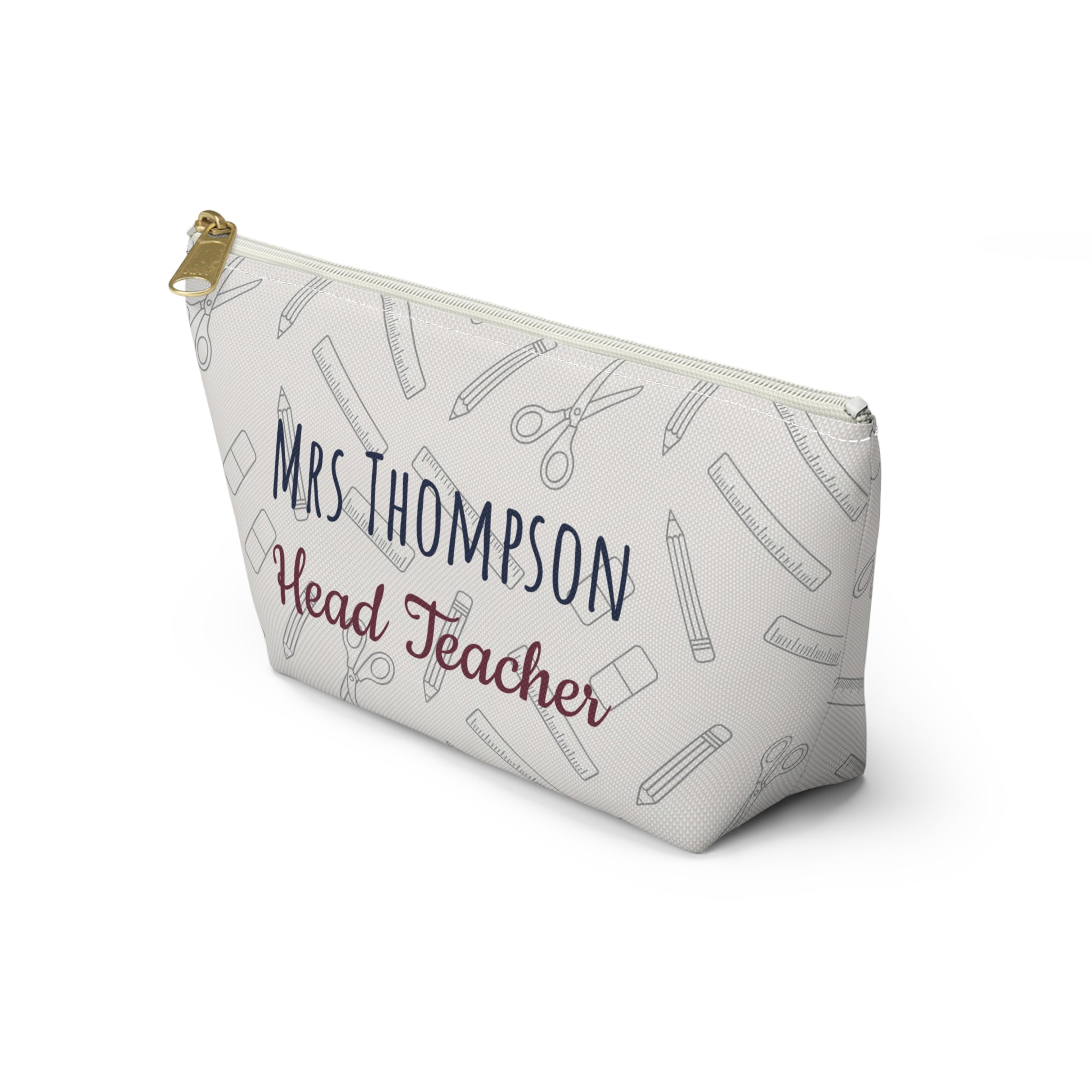 Personalized Teacher Gift Pouch – Custom Name Makeup Bag for Teachers