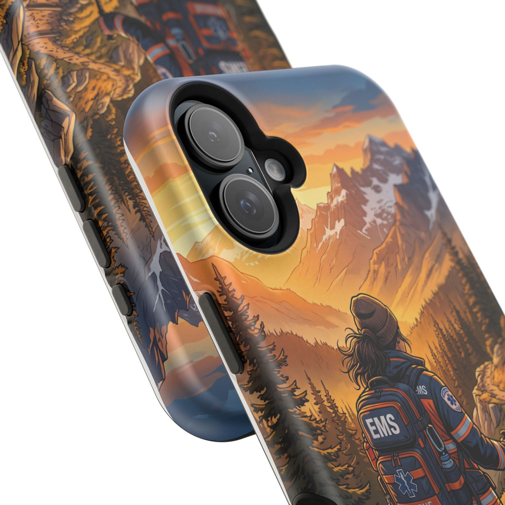Paramedic/EMT Mountain Phone Case — Magnetic Wireless Charging Cover