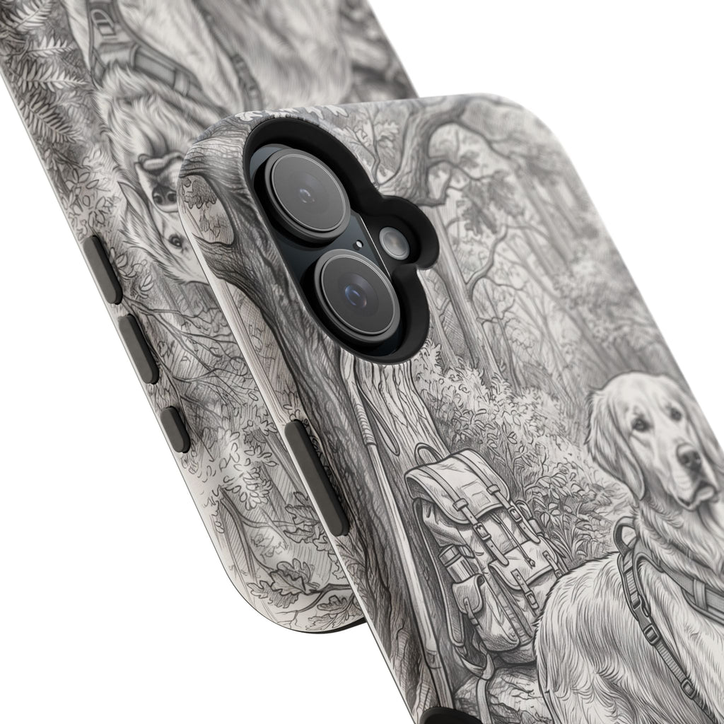 Personalized Golden Retriever Woodland Trail Phone Case — Wireless Charging Cover