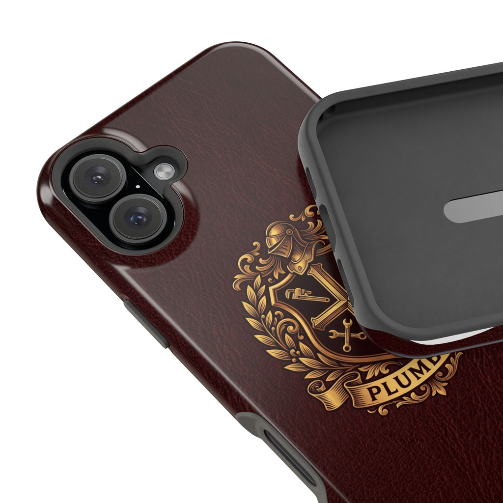 Plumber Crest Phone Case — Heraldic Shield Design Wireless Charging Cover