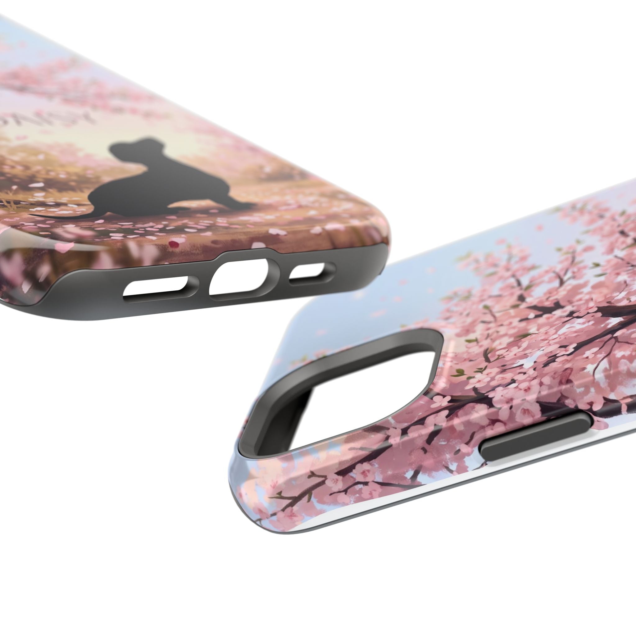 Personalized Dachshund Cherry Blossom Phone Case — Wireless Charging Cover