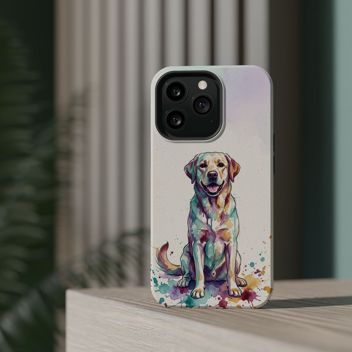Watercolor Labrador Phone Case — Tough Magnetic Case with Wireless Charging