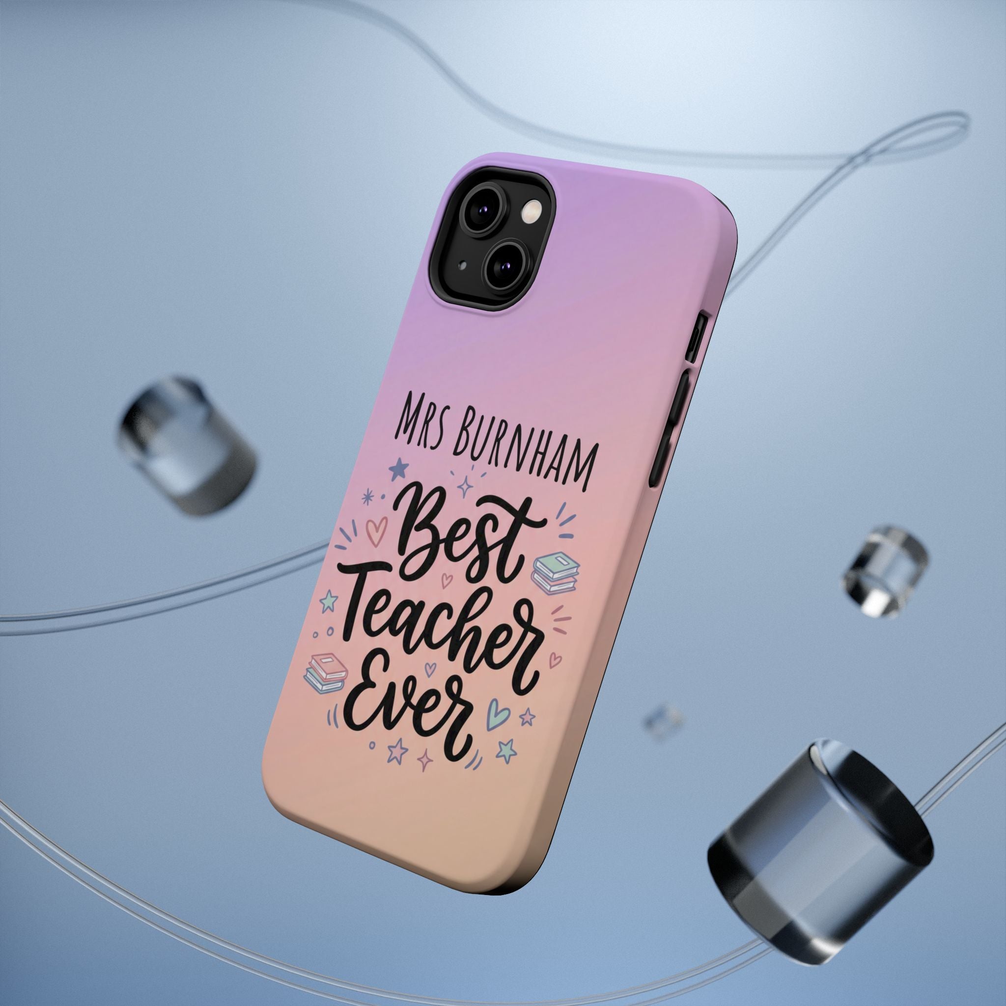 Best Teacher Ever Personalized Phone Case — Wireless Charging Cover