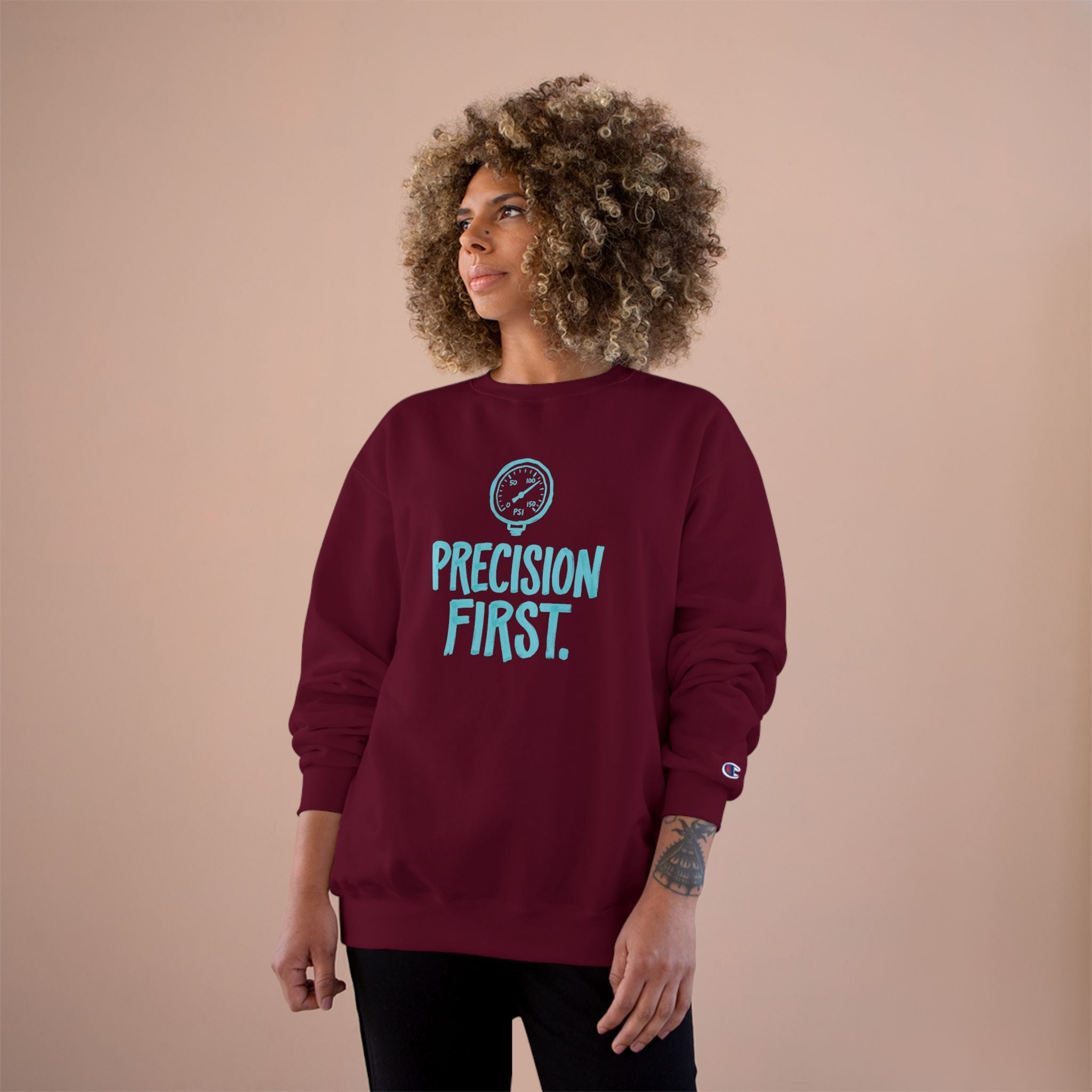 Precision First Plumber Sweatshirt | Funny Plumber Gift Crewneck