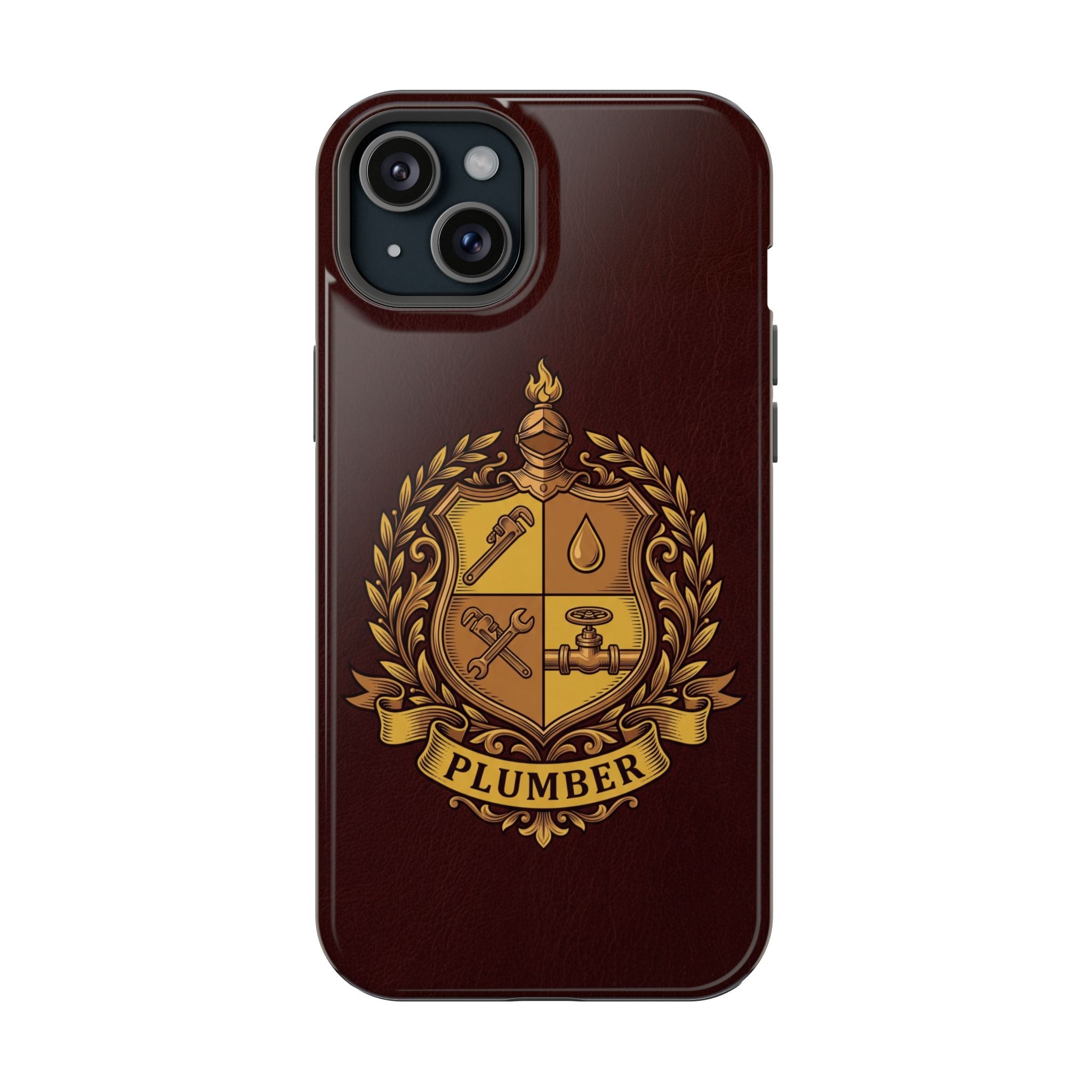 Plumber Crest Phone Case — Heraldic Shield Wireless Charging Cover