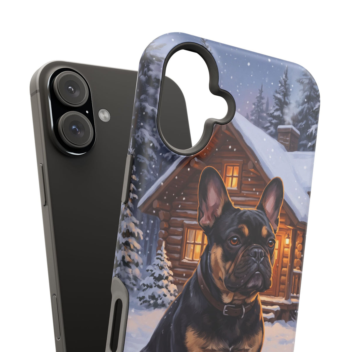 Personalized French Bulldog Cozy Cabin Phone Case — Wireless Charging Cover