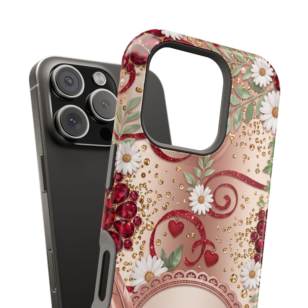 Personalized Vintage Floral Teacher Phone Case — Wireless Charging Cover