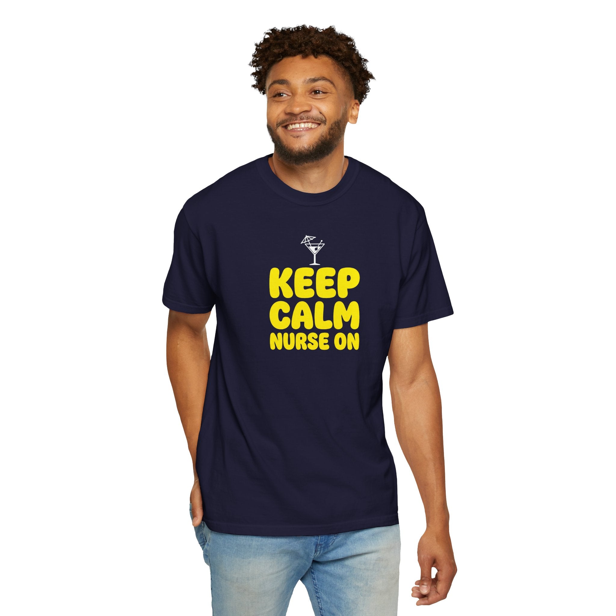 Nurse T-Shirt - "Keep Calm Nurse On" Funny Nursing Quote Unisex Tee, Nurse Appreciation Gift