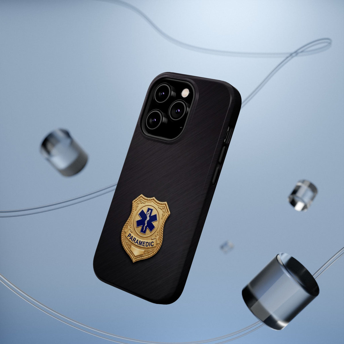 Gold Paramedic Badge Phone Case — Magnetic Wireless Charging Cover