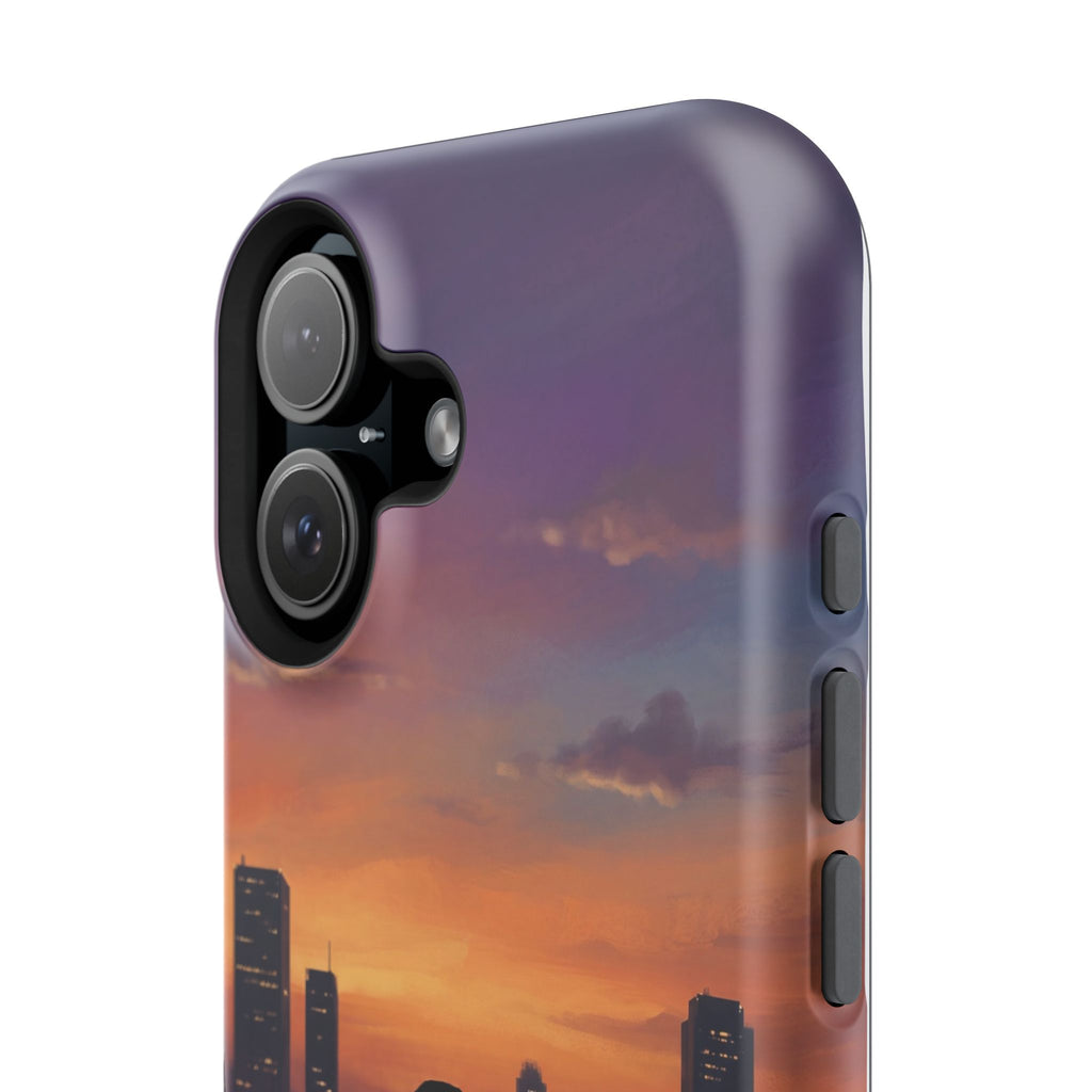 Personalized Golden Retriever City Skyline Phone Case — Wireless Charging Cover