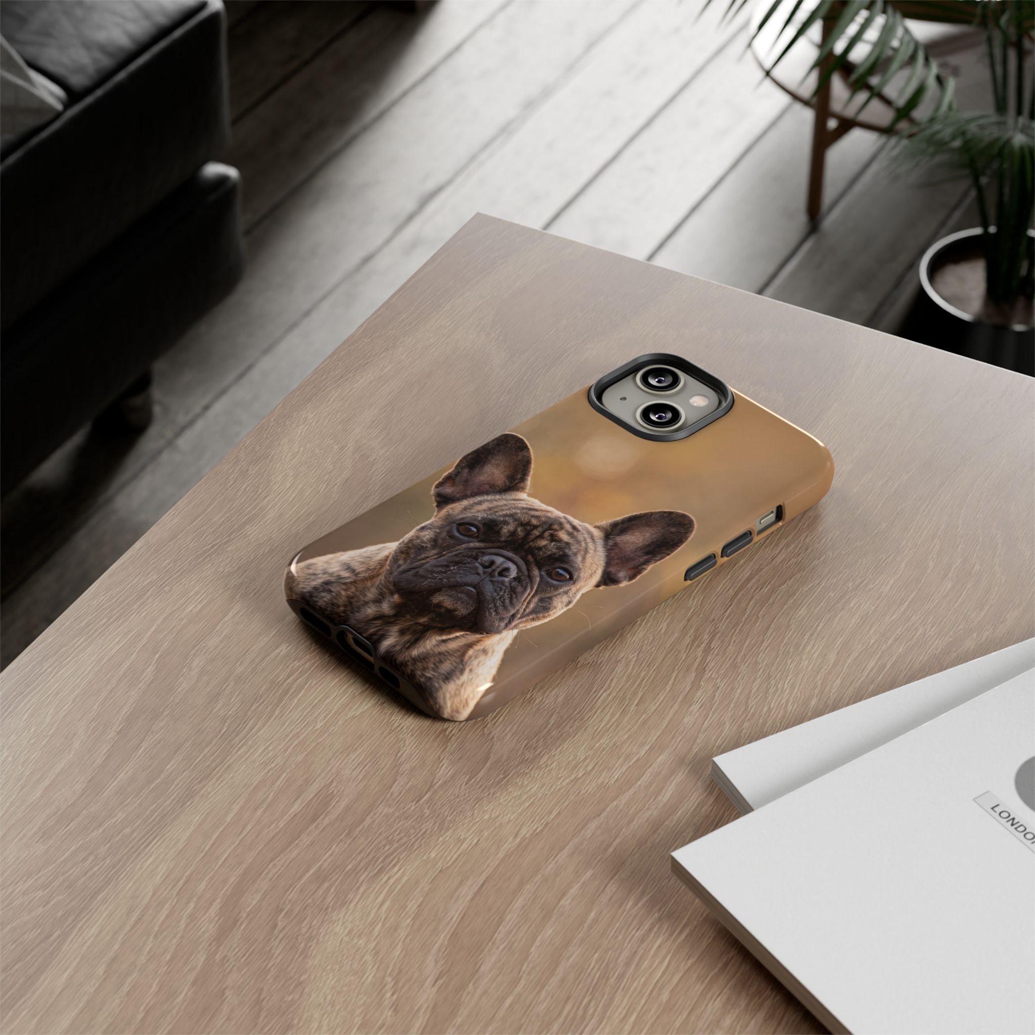 French Bulldog Portrait Phone Case | Realistic Brindle Frenchie Photo Case | iPhone & Samsung