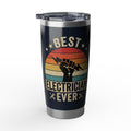 Best Electrician Ever Tumbler – Retro Sunset Hourly Rate Design 20 oz