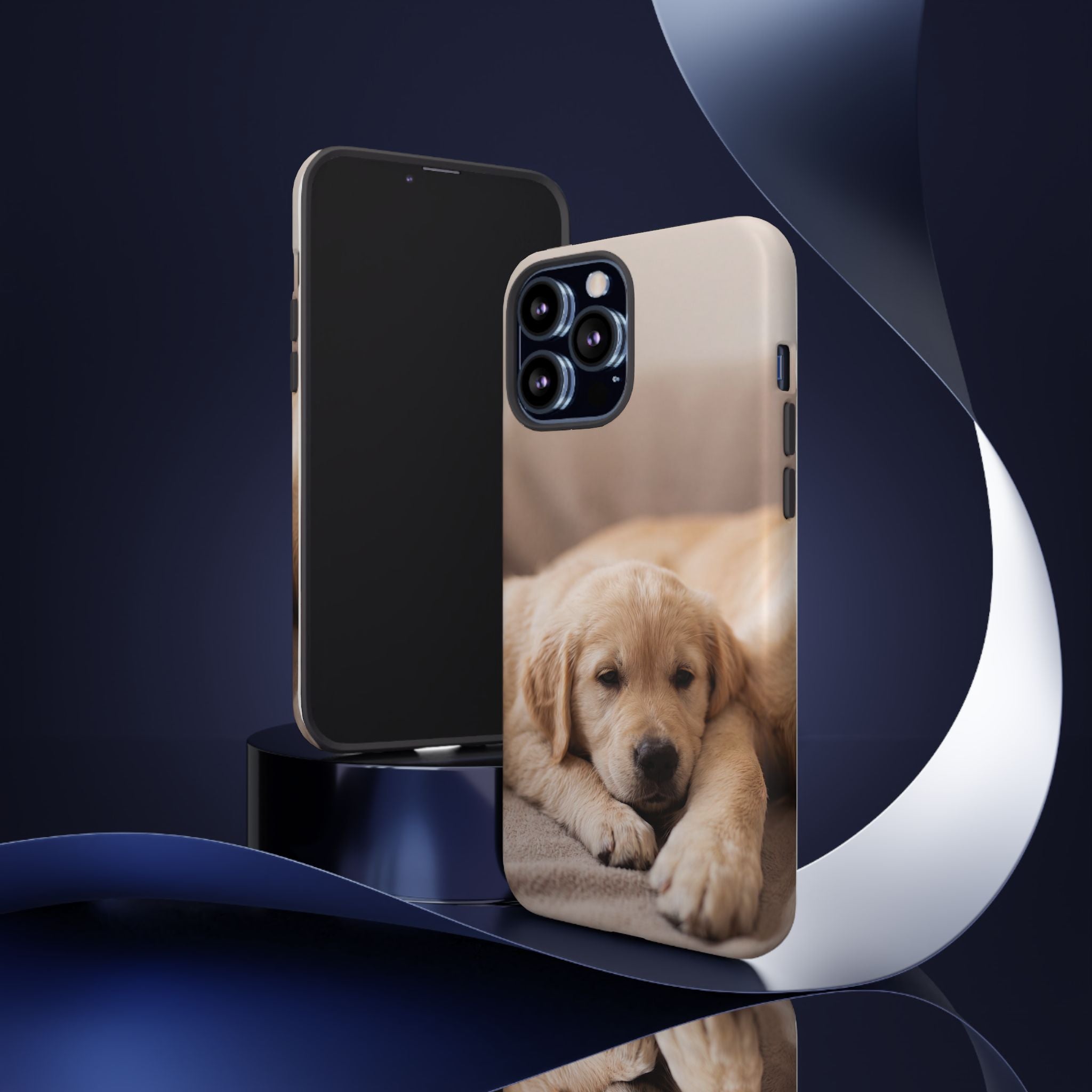 Sleepy Golden Retriever Puppy Phone Case | Cozy Cuddly Puppy Portrait | Samsung & iPhone