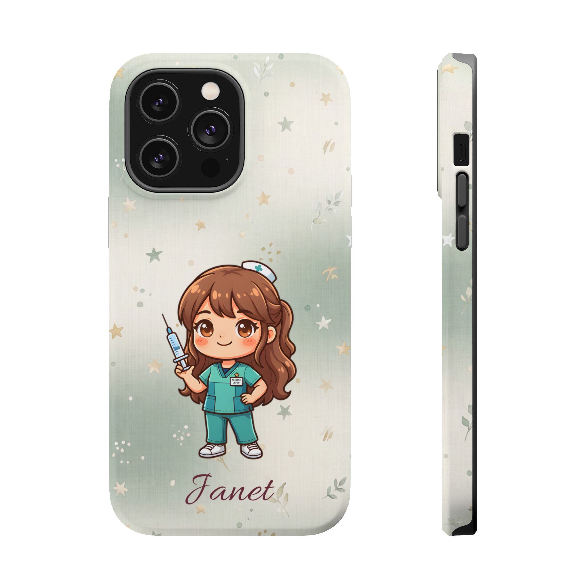 Personalized Nurse with Syringe Phone Case — Wireless Charging Cover
