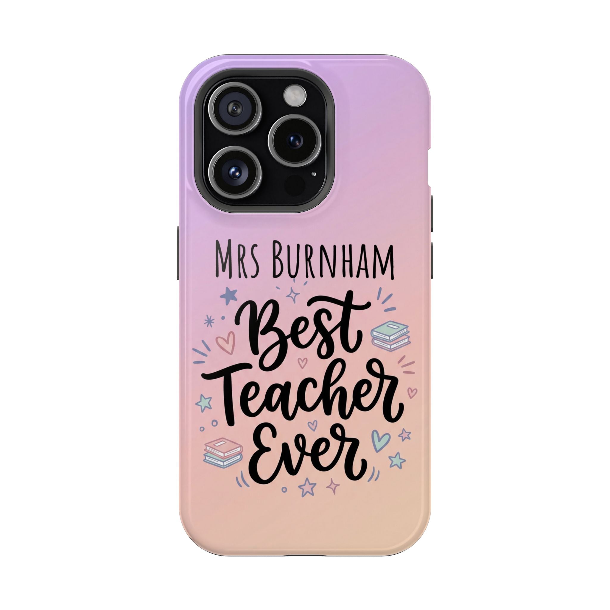 Best Teacher Ever Personalized Phone Case — Wireless Charging Cover