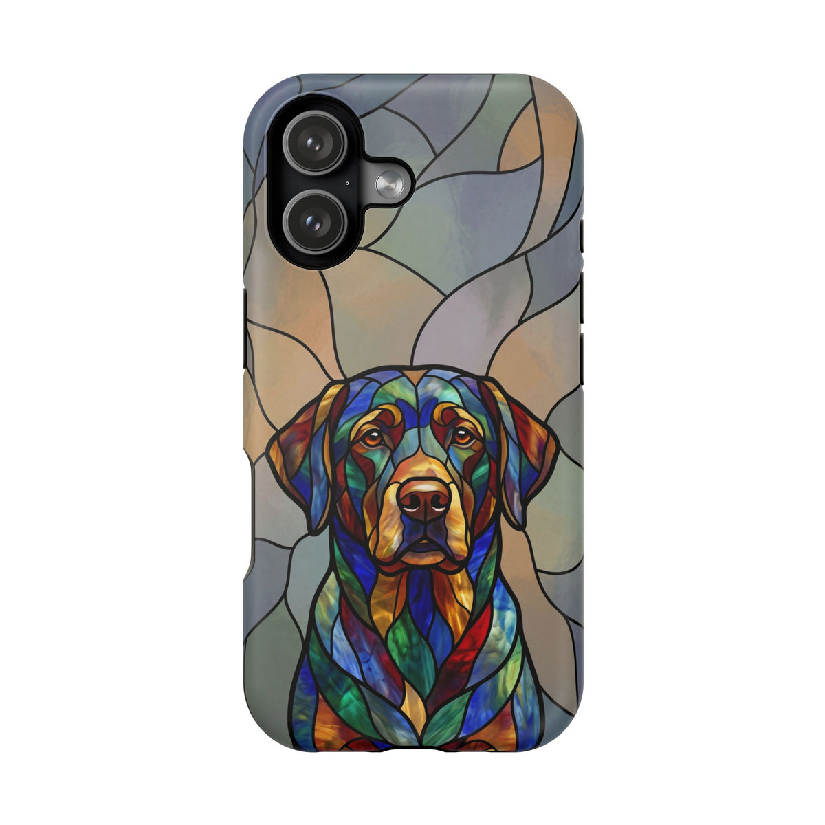 Stained Glass Labrador Phone Case — Tough Magnetic Case with Wireless Charging