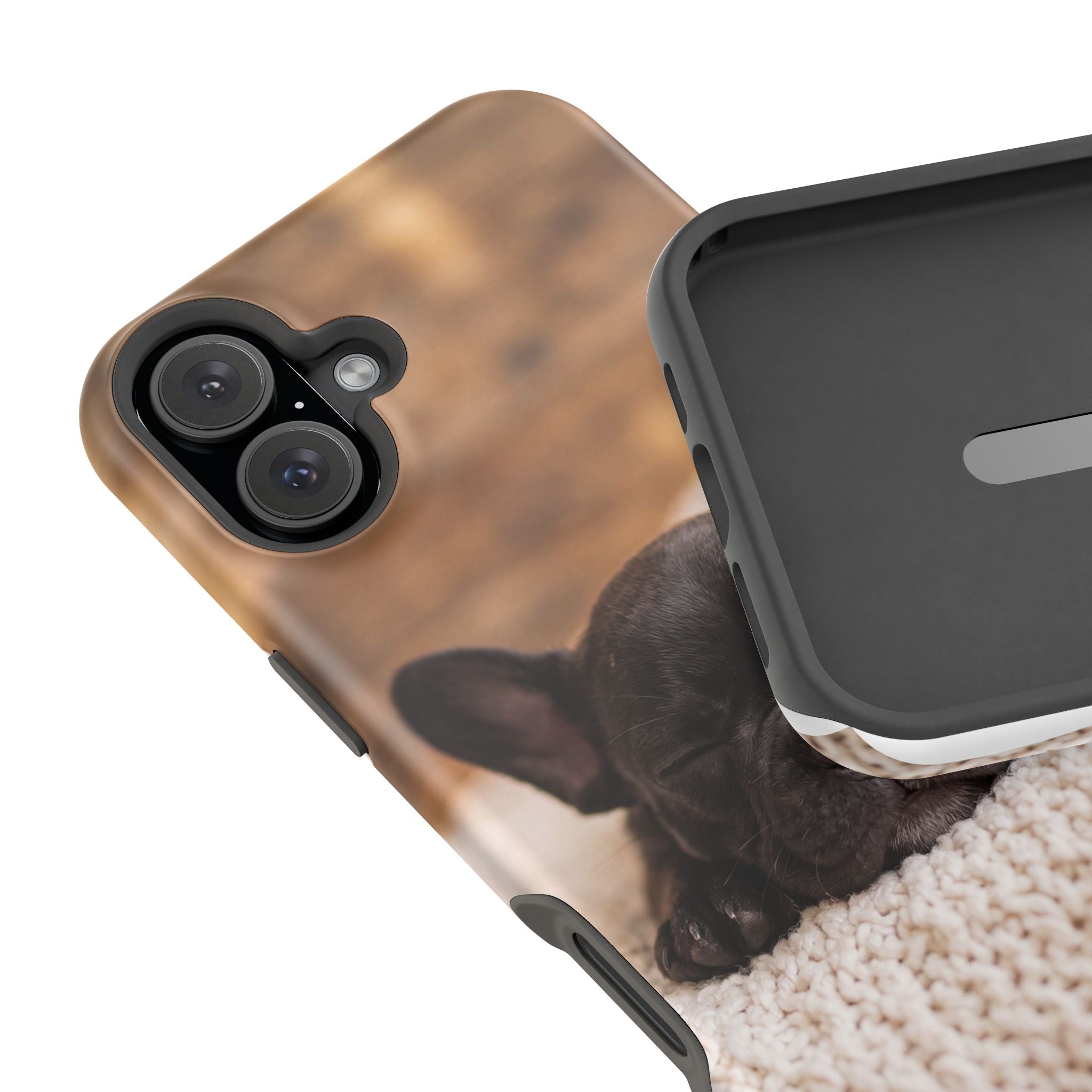 Sleepy French Bulldog Phone Case — Impact-Resistant Wireless Charging Cover