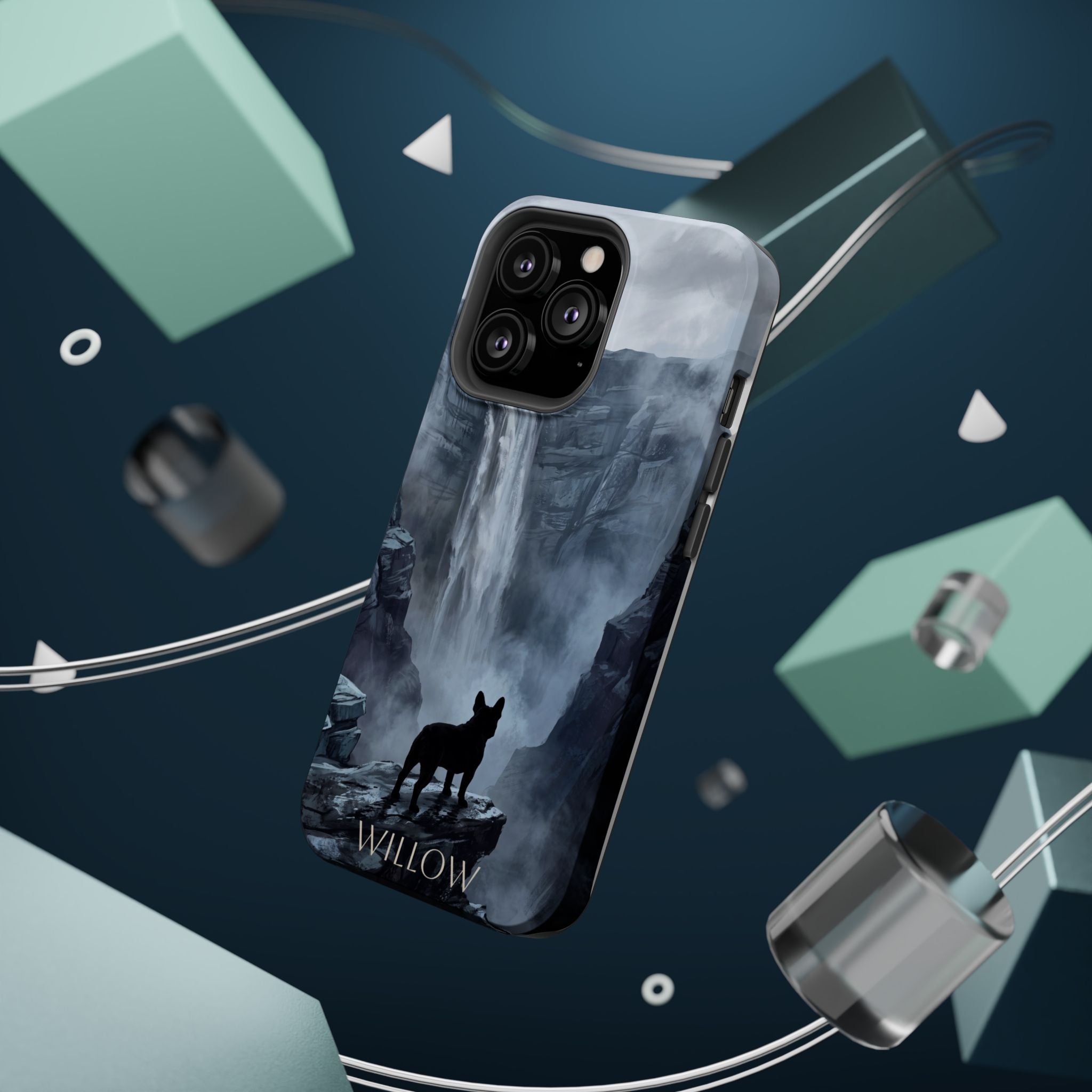Personalized French Bulldog Misty Waterfall Phone Case — Wireless Charging Cover