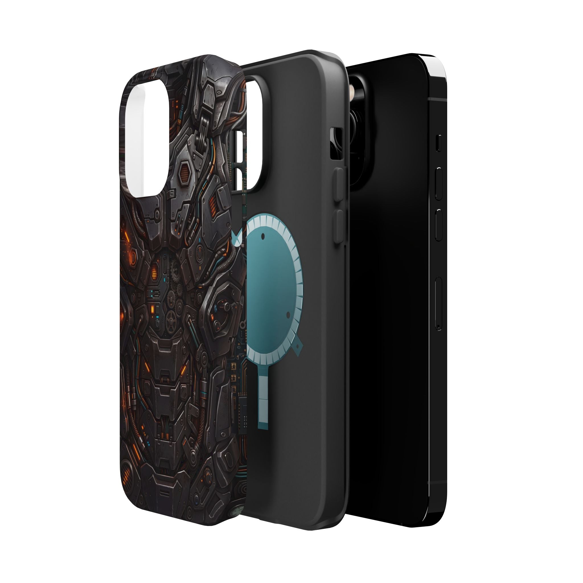 Mech Armor Phone Case — Industrial Circuit Wireless Charging Cover