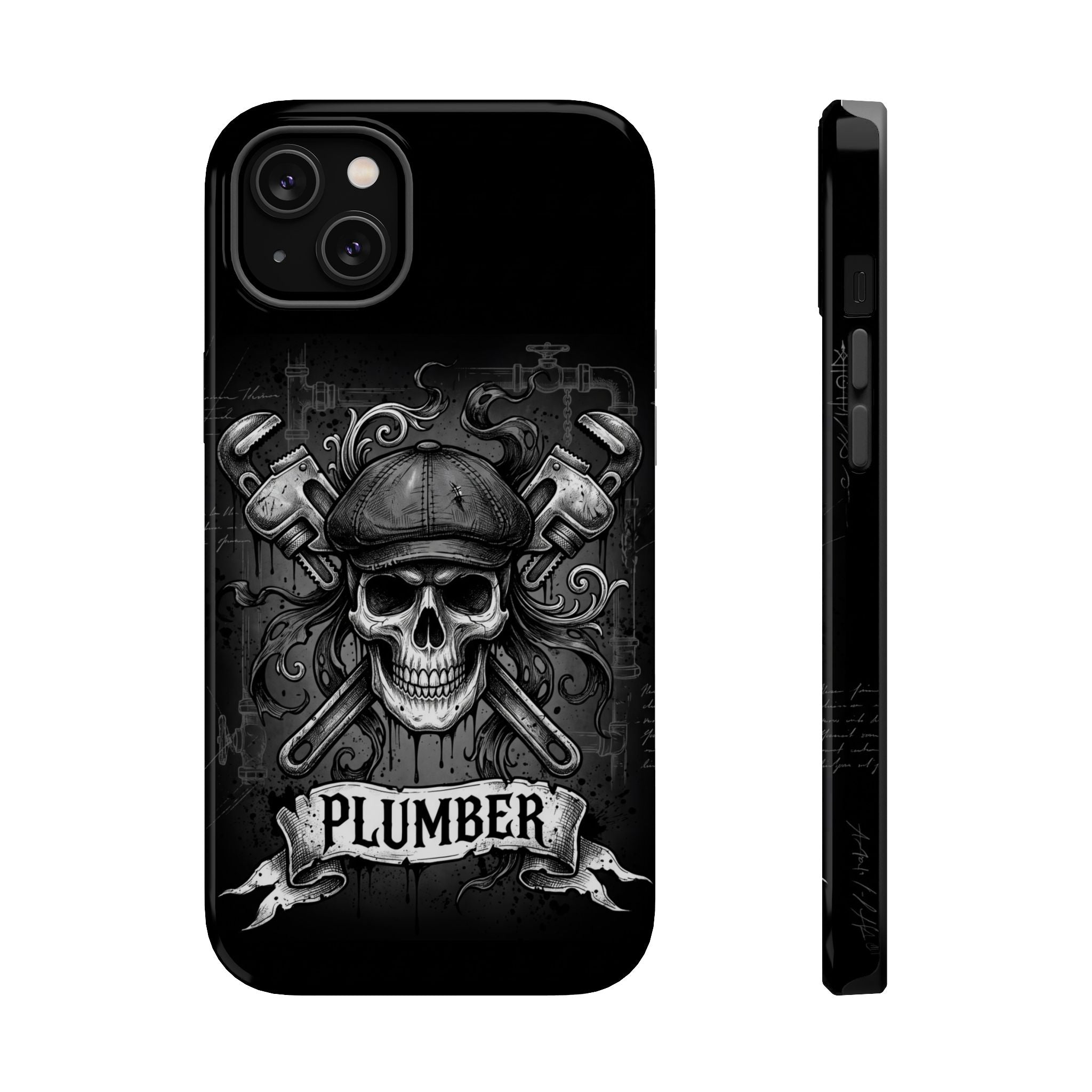 Skull & Wrenches Plumber Phone Case — Wireless Charging Cover
