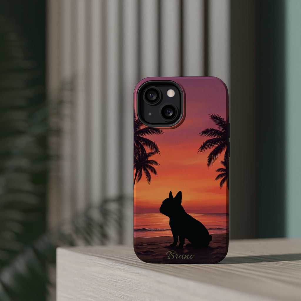 Personalized French Bulldog Tropical Beach Phone Case — Wireless Charging Cover