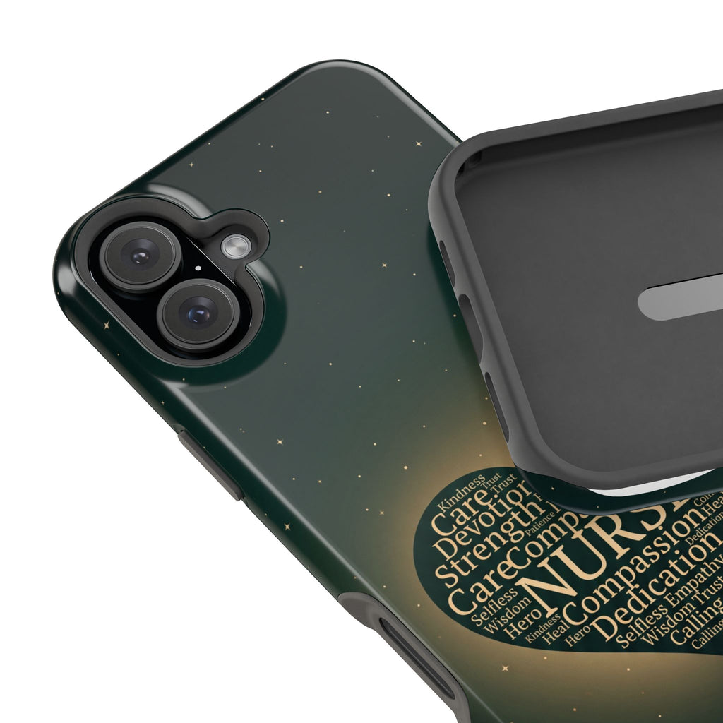 Nurse Heart Word and Art Phone Case — Impact-Resistant Wireless Charging Cover