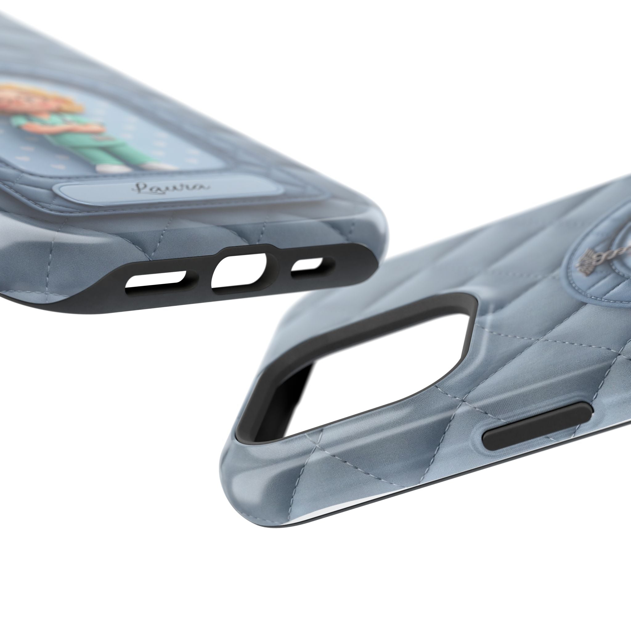 Personalized Quilted Nurse Phone Case — Wireless Charging Cover