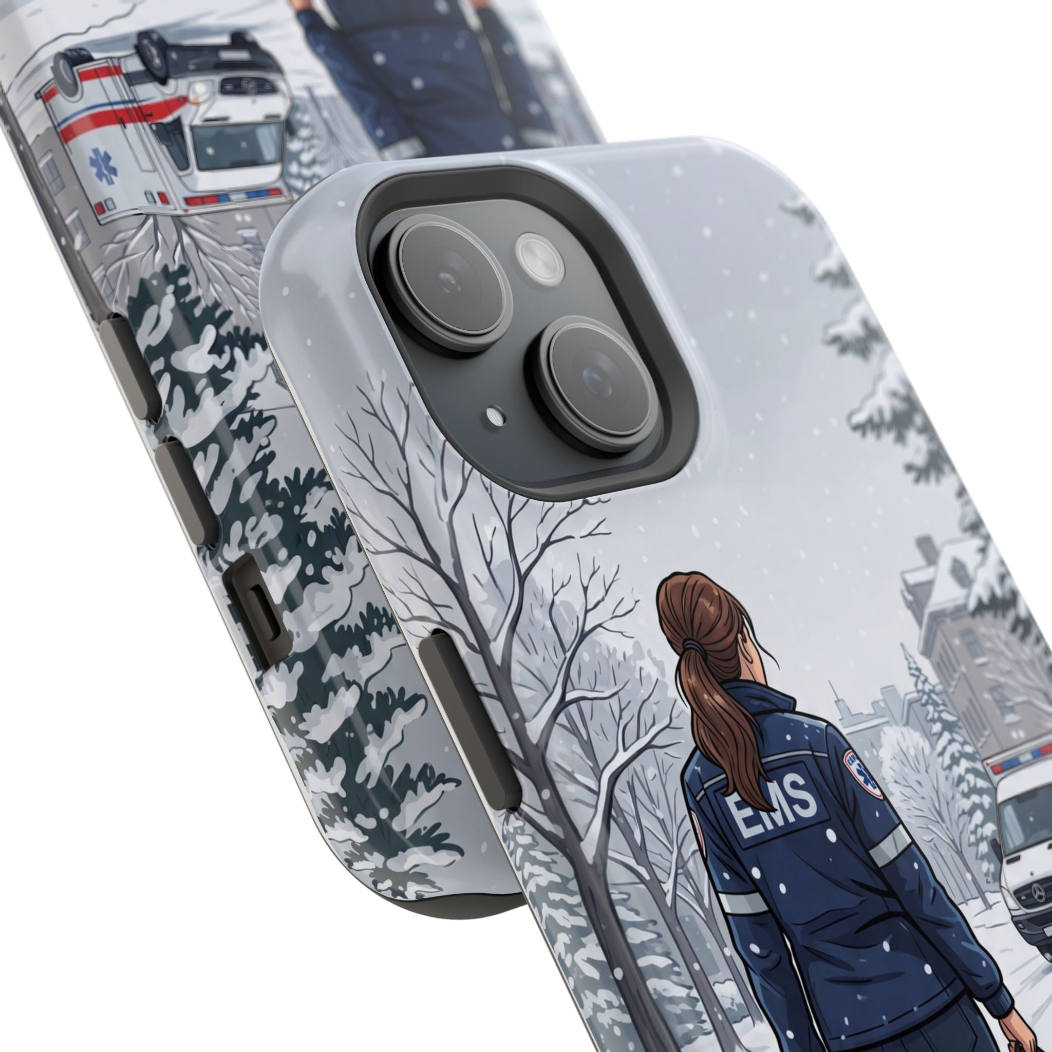 Paramedic/EMT Winter Phone Case — Magnetic Wireless Charging Cover