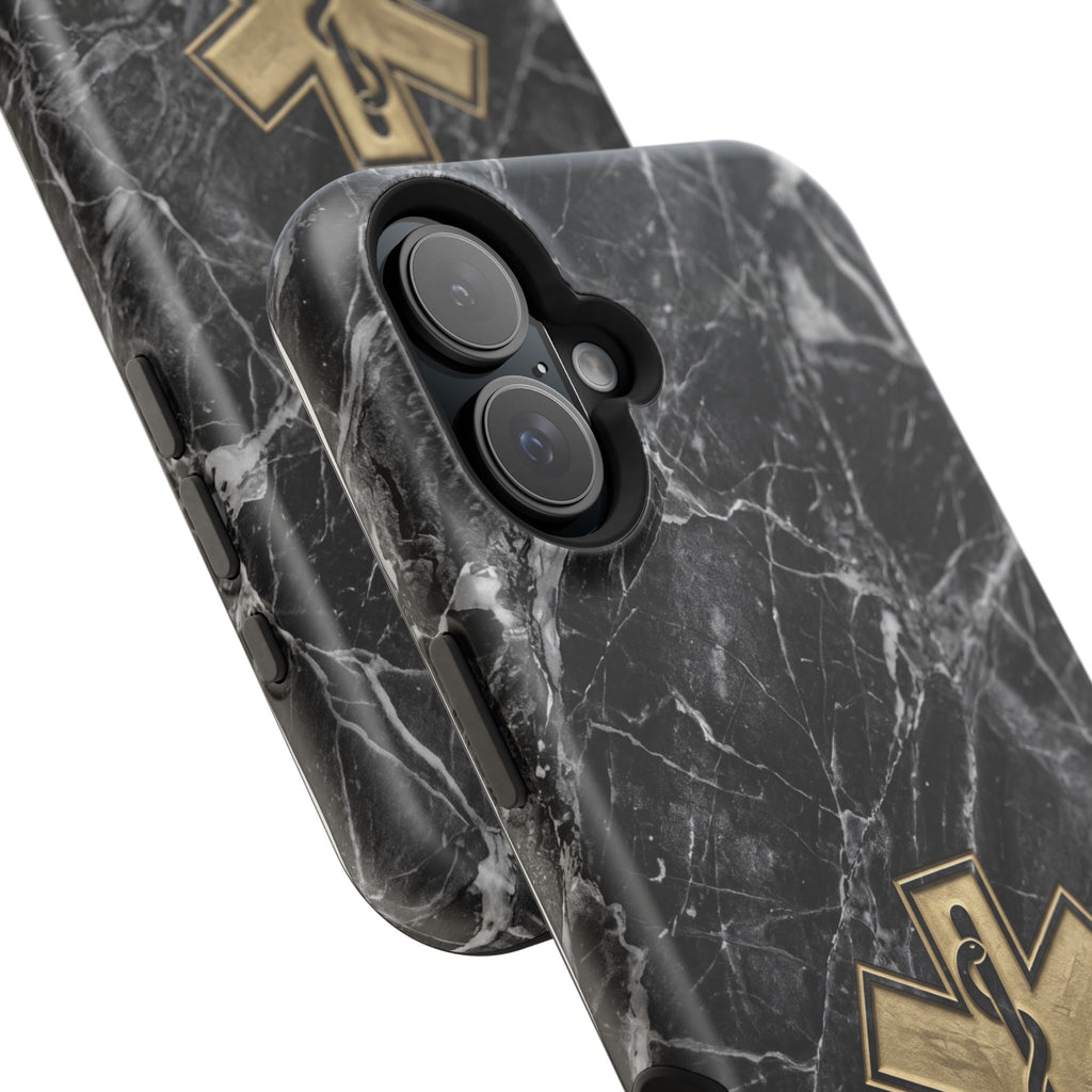 Paramedic/EMT Marble Phone Case — Magnetic Wireless Charging Cover