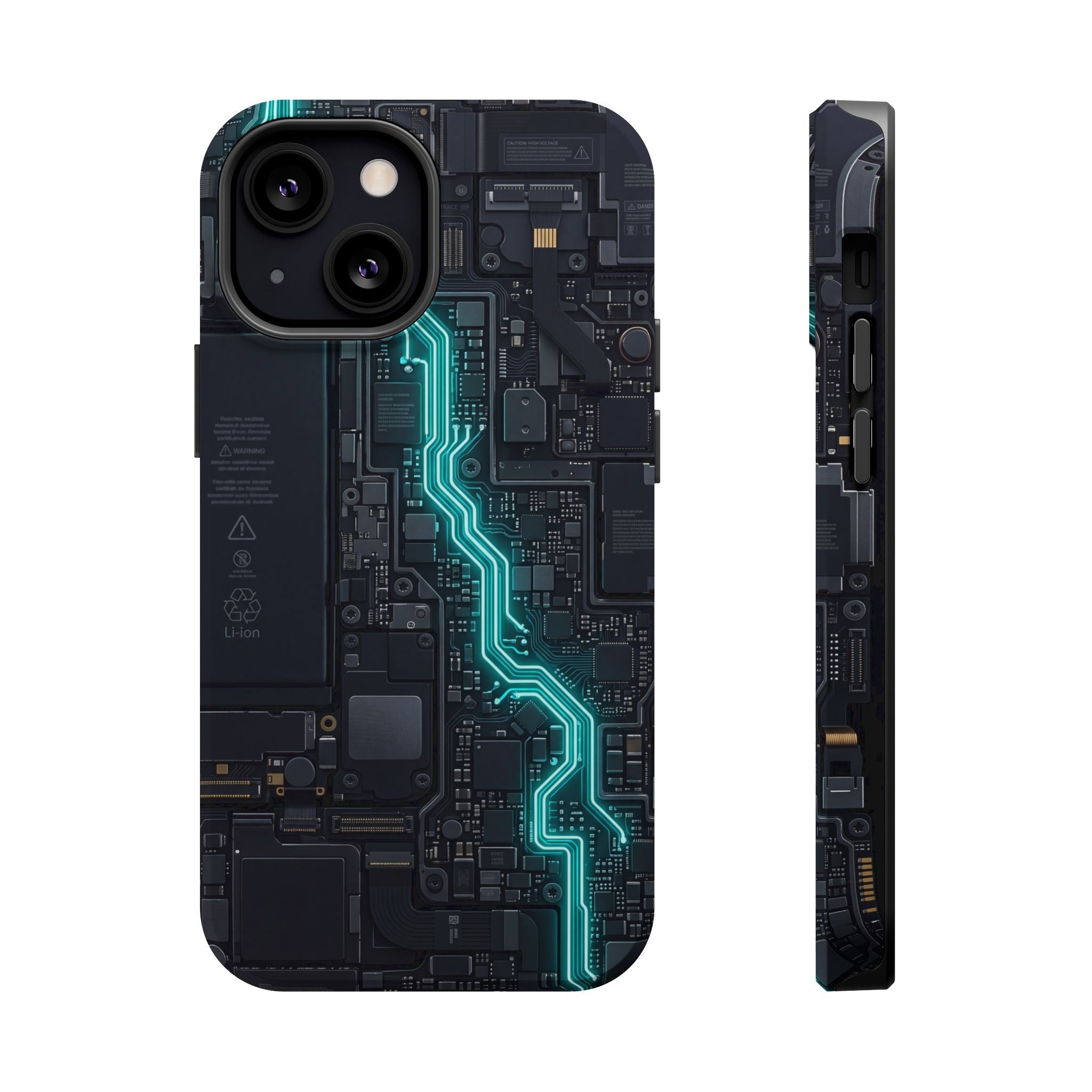 Cyan Bolt Electrician Phone Case — Electric Circuit Wireless Charging Cover