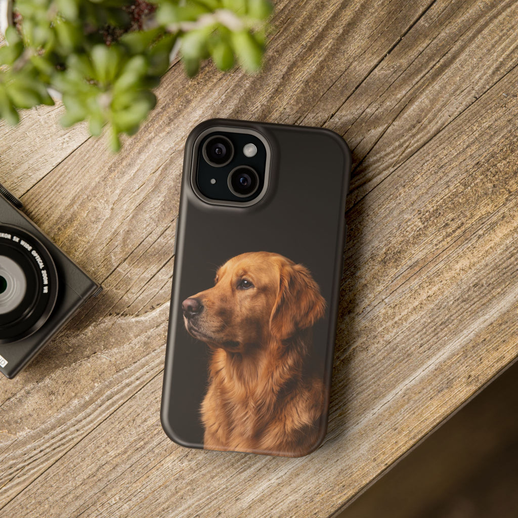 Golden Retriever Portrait Phone Case — Impact-Resistant Wireless Charging Cover