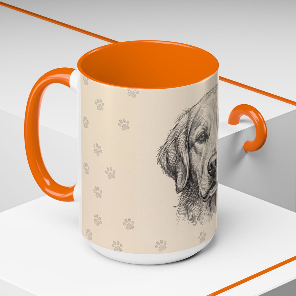 Golden Retriever Sketch Mug | Golden Retriever Lover Gift | Pencil Art Dog Coffee Mug
