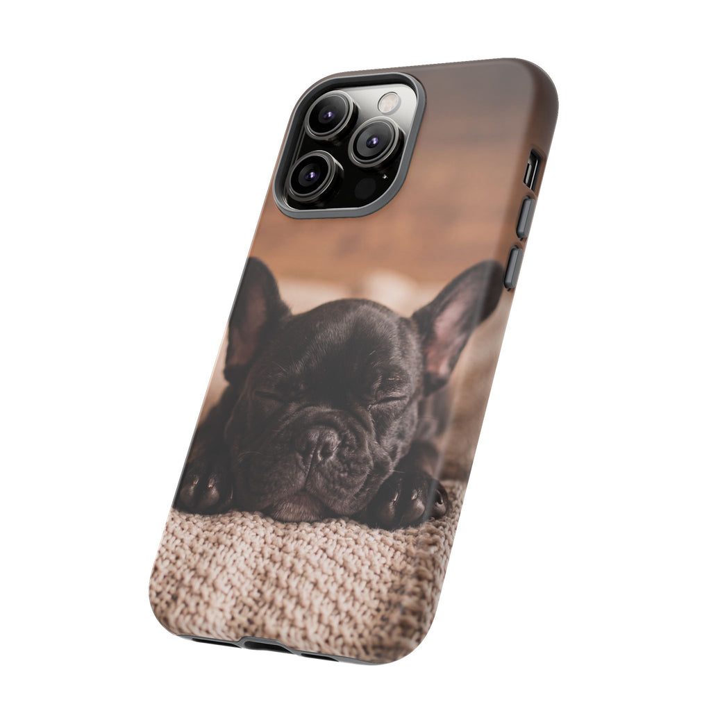 Sleeping French Bulldog Phone Case | Cozy Frenchie Resting on Blanket | iPhone & Samsung