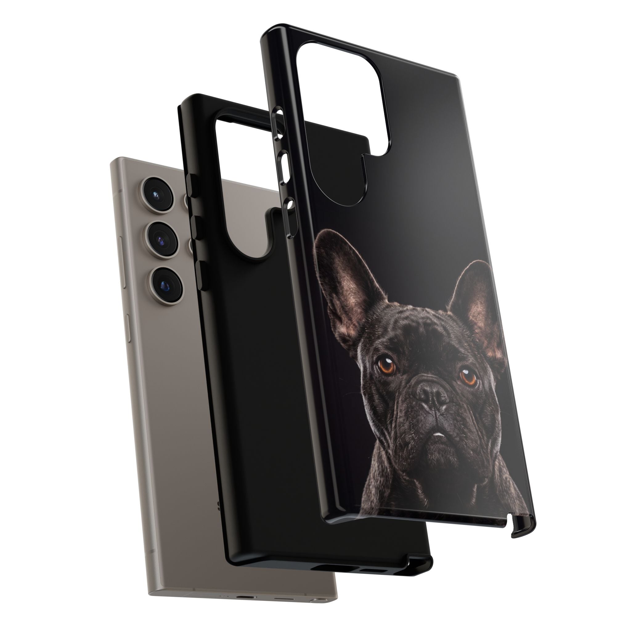 Front-Facing French Bulldog Phone Case | Dramatic Black Studio Portrait | Samsung & iPhone