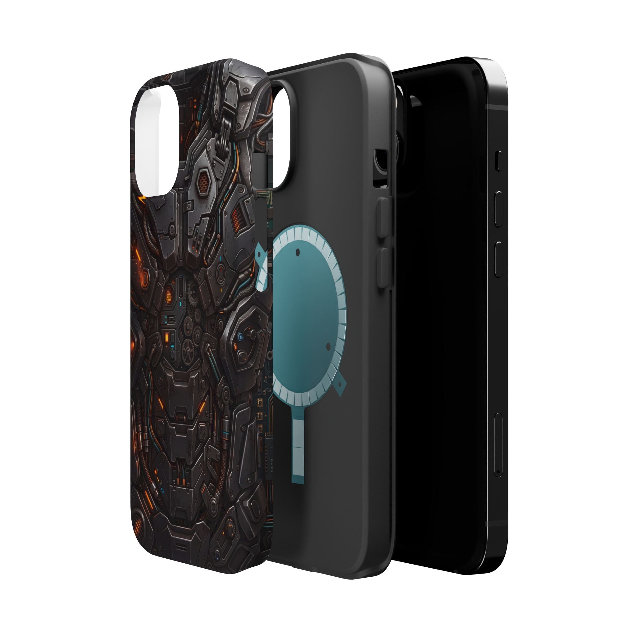 Mech Armor Phone Case — Industrial Circuit Wireless Charging Cover