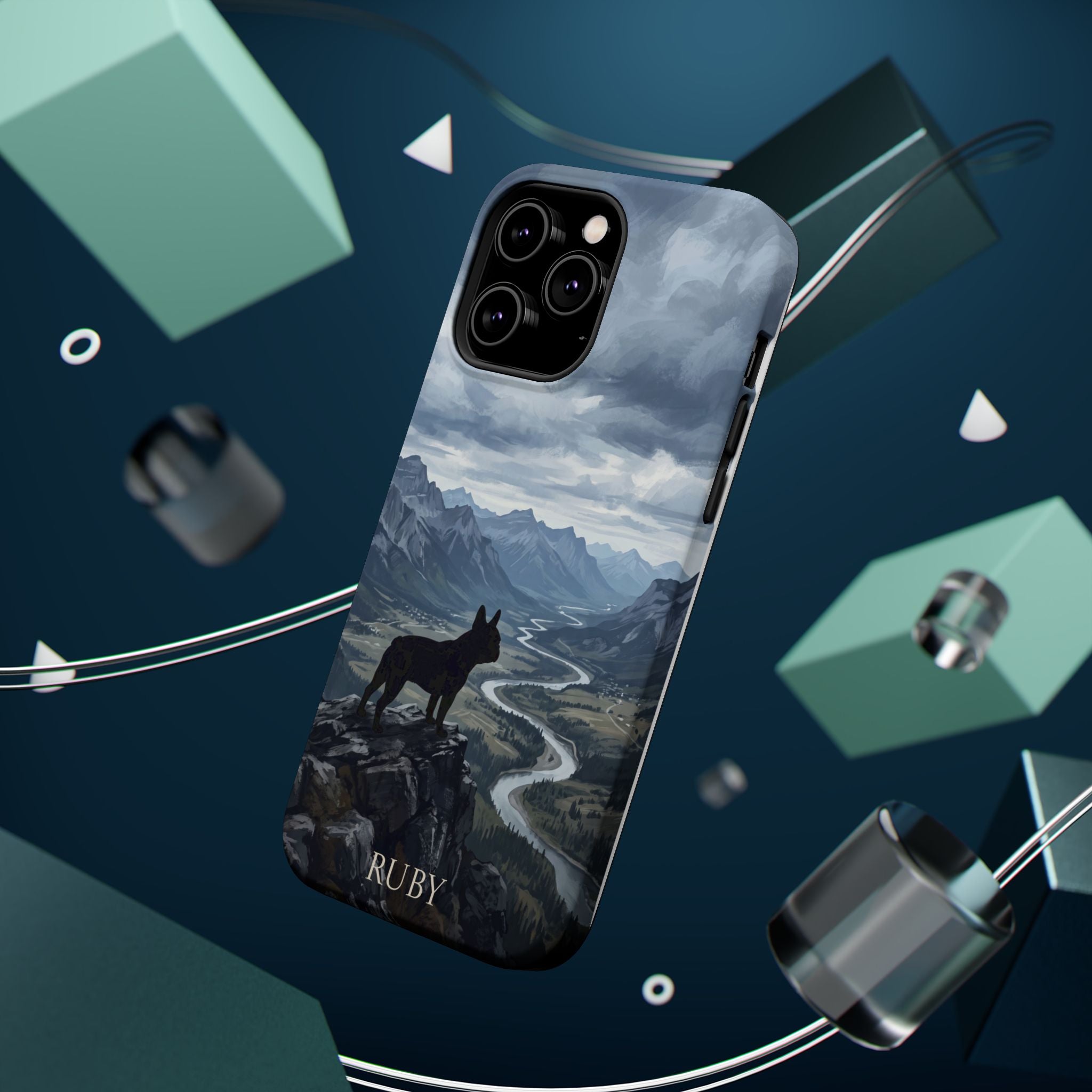 Personalized French Bulldog Mountain Valley Phone Case — Wireless Charging Cover