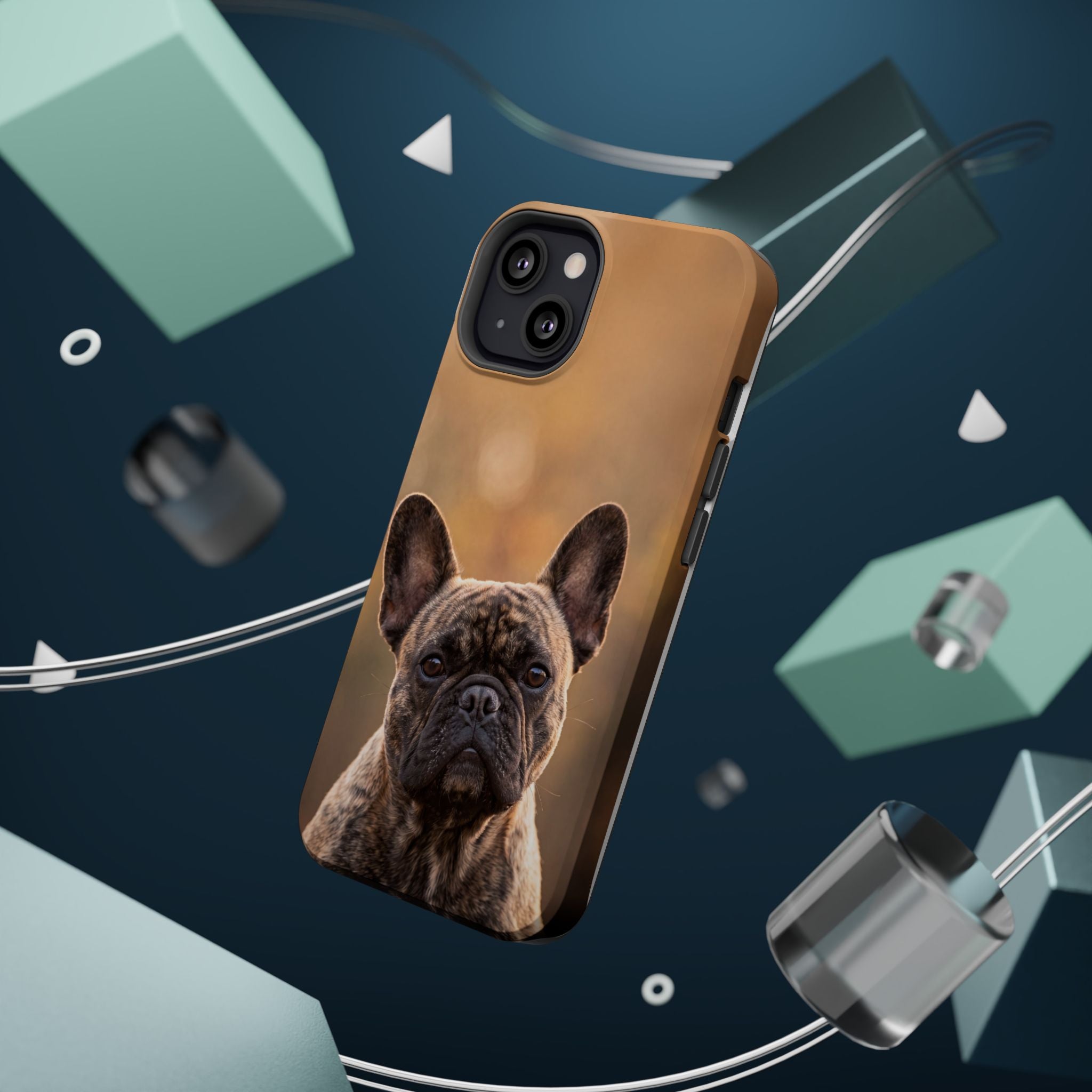 Brindle French Bulldog Phone Case — Impact-Resistant Wireless Charging Cover