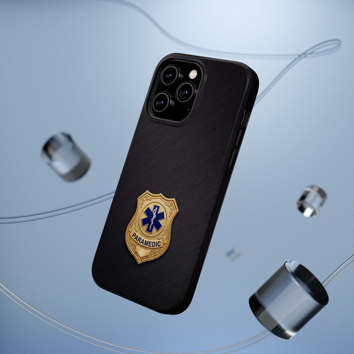 Gold Paramedic Badge Phone Case — Magnetic Wireless Charging Cover