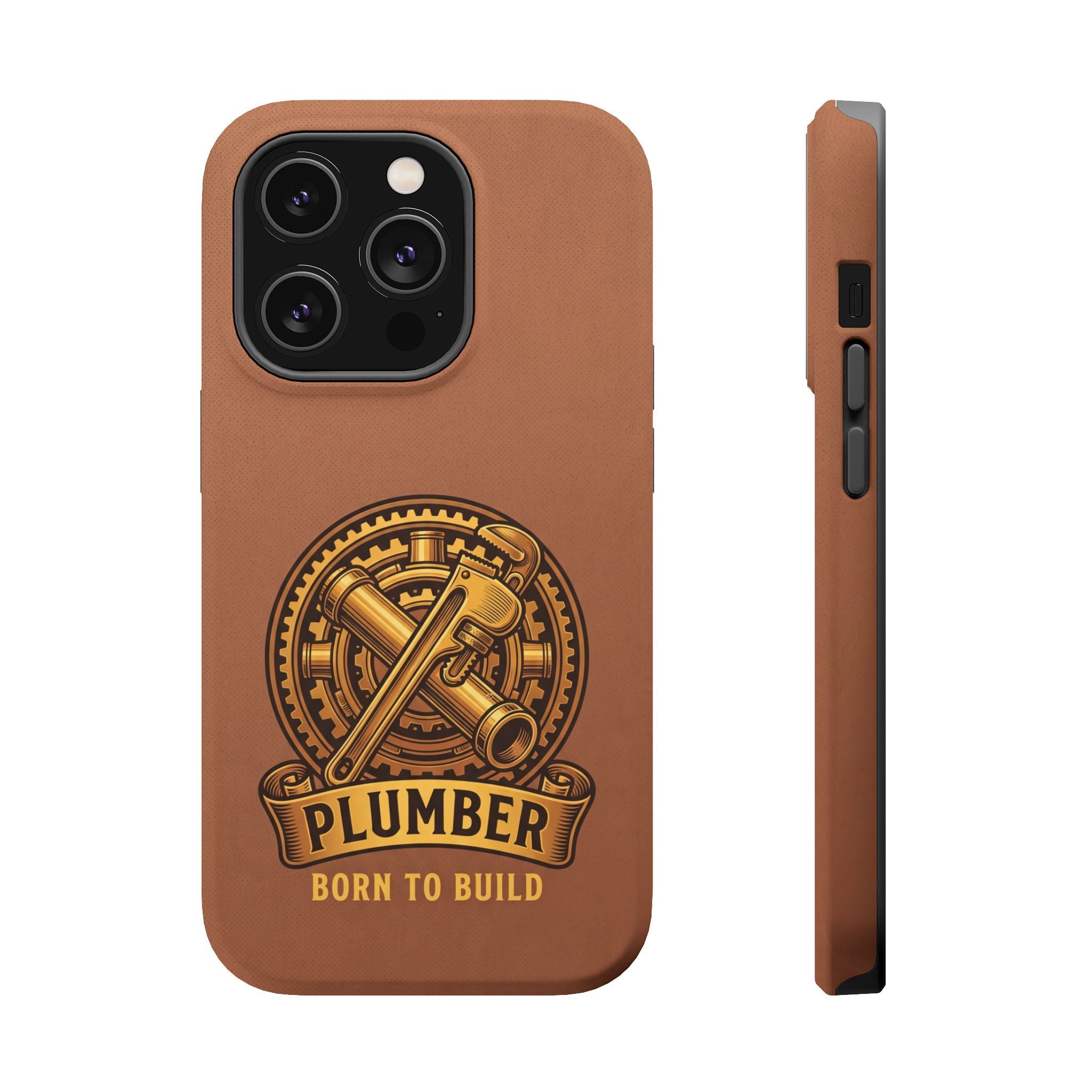 Plumber Born to Build Phone Case — Badge Wireless Charging Cover