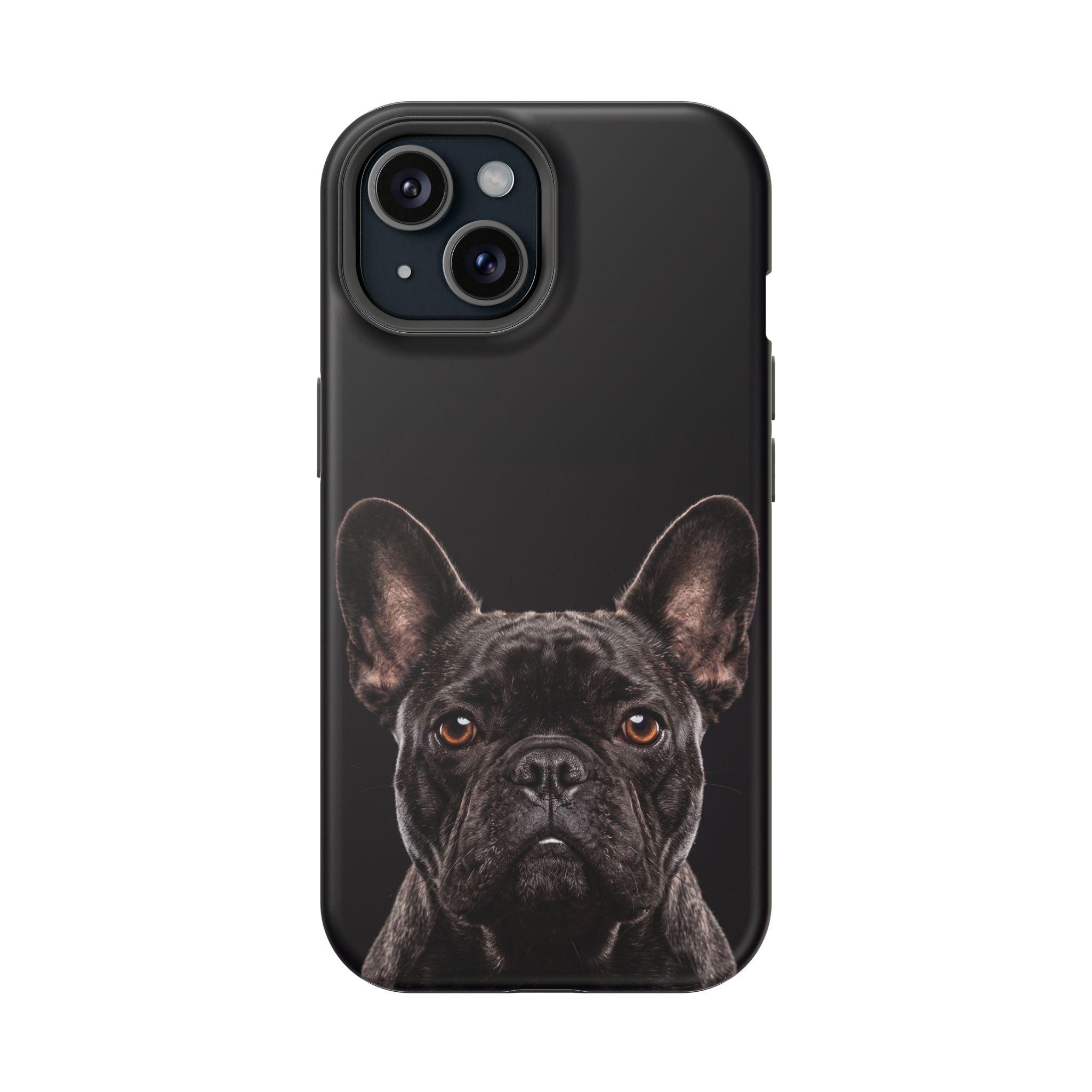 Black French Bulldog Phone Case — Impact-Resistant Wireless Charging Cover