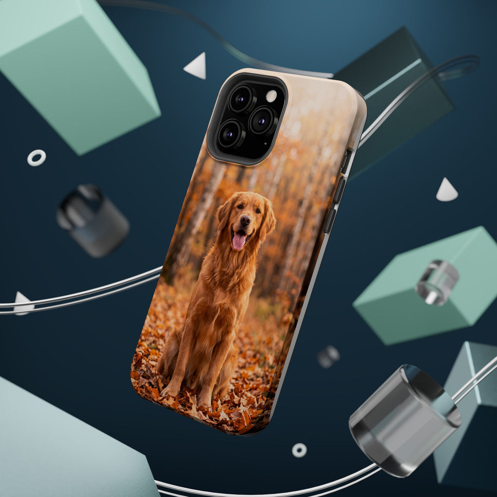 Autumn Golden Retriever Phone Case — Impact-Resistant Wireless Charging Cover