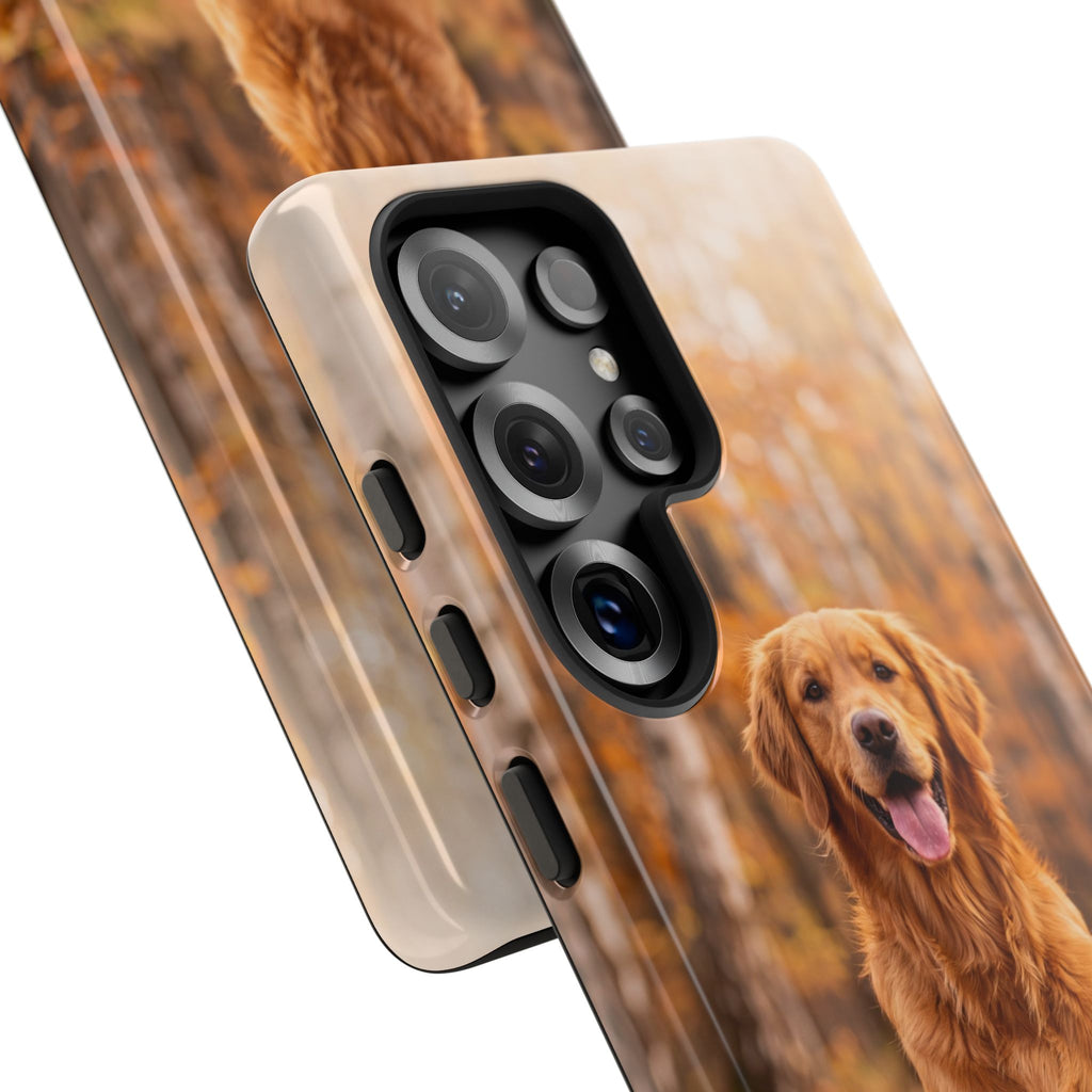 Golden Retriever Autumn Forest Phone Case | Happy Dog in Fall Foliage | Samsung & iPhone