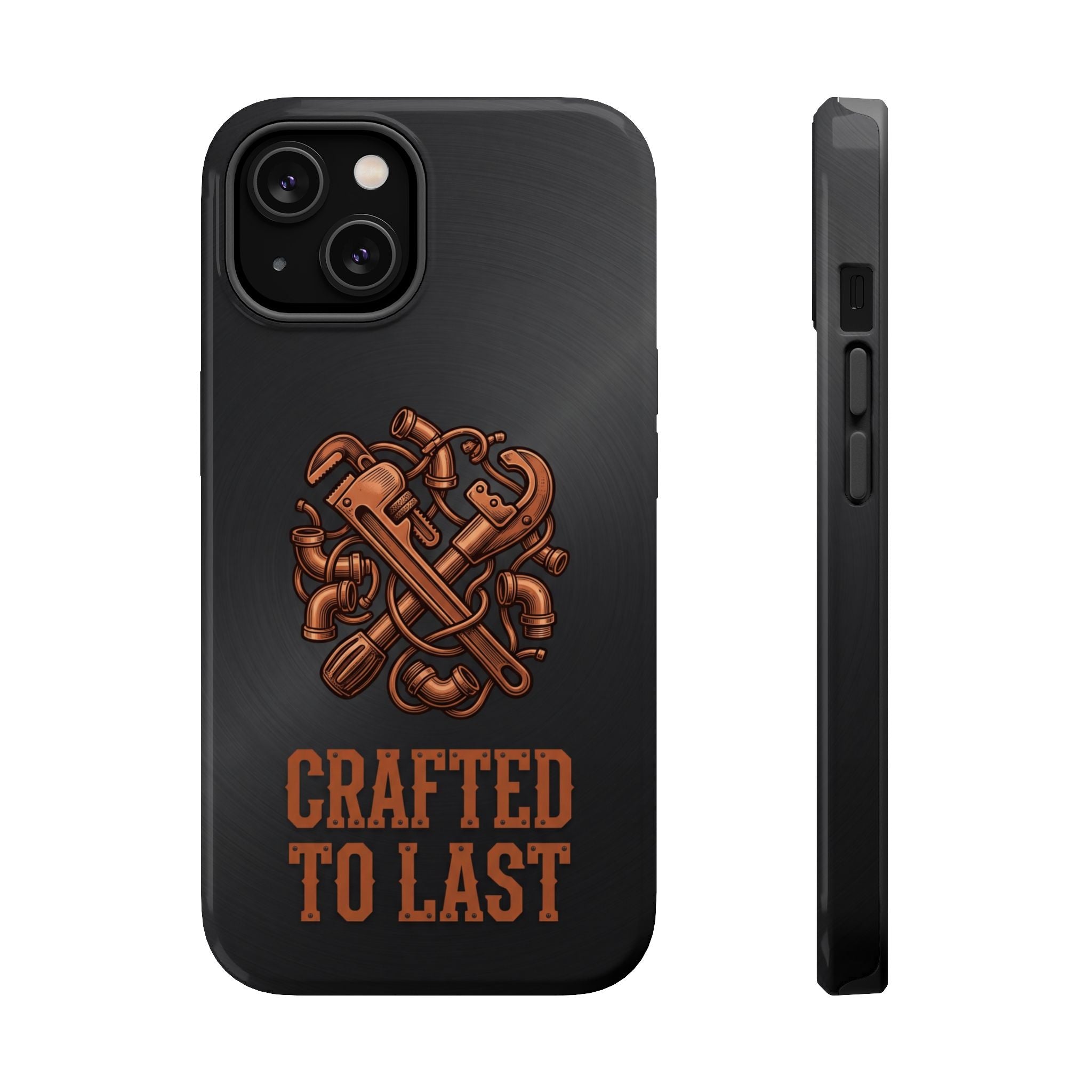 Crafted to Last Phone Case — Crossed Wrenches Wireless Charging Cover